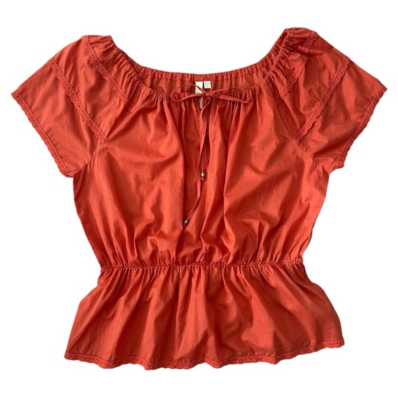 Fossil Orange Off the Shoulder Peplum Top - Picture 1 of 5